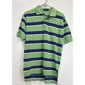 Polo Green/Blue Polo Ralph Lauren Green Blue Stripe Polo Shirt Size M